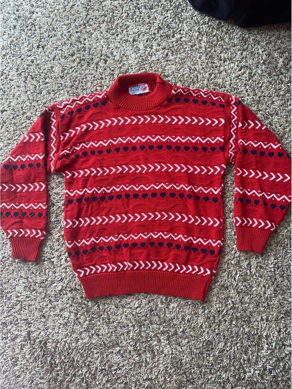 American Pride Vintage Sweetheart Sweater Made in USA